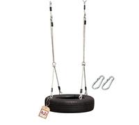 h2i Kit de corde de balançoire pour balançoire horizontale | Corde pour balançoire avec mousqueton | Longueur de la corde réglable en hauteur | Corde avec 4 raccords vissés | Sans pneu