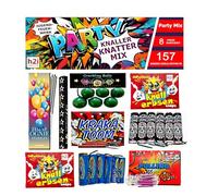 h2i Knaller Knatter Mix | 157 pièces/effets | Fête amusante pour petits et grands I Feux d'artifice pour enfants et adolescents | 8 compartiments assortis | F1