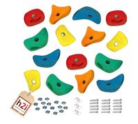 H2i Lot de 15 pierres d'escalade pour mur d'escalade - Moyen - 11 x 11 cm pour enfants et adultes