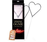 H2i - Lot de 2 à 20 bougies miracles en forme de cœur - Doré et argenté - Catégorie F1 (9) - 10 bougies cœur argenté - 40 cm