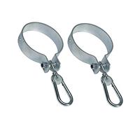 h2i Lot de 2 crochets de balançoire | Acier galvanisé | Diamètre 81 mm | Collier de sécurité stable résistant à la corrosion avec mousqueton | Crochet de manchette pour cordes, balançoires, échelles