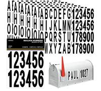 H2MTOOL Lot de 12 feuilles de chiffres de boîte aux lettres autocollantes en vinyle de 0 à 9 de A à Z pour portes de maison (blanc) 7,6 cm