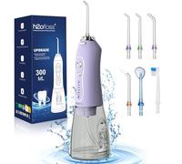 H2ofloss Hydropulseur dentaire sans fil portable sans fil 300 ml rechargeable nettoyant d'irrigation de voyage IPX7 pour la maison et les voyages Lavande
