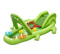 H2OGO ! Centre de Jeux d'eau Gonflable et Piscine - Alligator Plus Tard - 90 x 64 x 34 Pouces en Forme d'alligator, Jeu de Capture de Poissons et de Lancer d'anneaux, éclaboussures et Paris