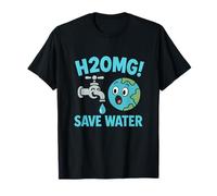 H2OMG ! Graphisme bleu aqua écologique Save Water T-Shirt
