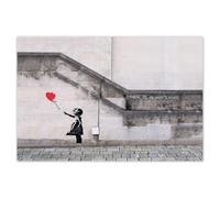 H3025M_NS1B Sticker mural décoratif Motif fille avec ballon 120 x 80 cm
