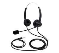 H360D-3.5 3.5mm Wired USB Computer Headset with Microphone, Black