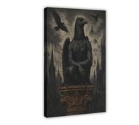 H3B8U2Y5 Chevalier corbeau blindé Art Mural sur Toile, Fantaisie gothique