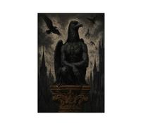 H3B8U2Y5 Chevalier corbeau blindé Tableau sur Toile, Fantaisie gothique