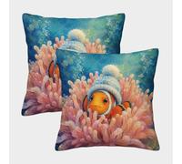 H3B8U2Y5 Clownfish Winter Beanie Housse Coussin Lot 2 Recto Verso