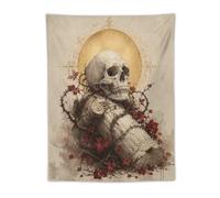 H3B8U2Y5 Crâne Chevalier Roses Rouges Tapisserie Murale, Botaniques Chambre