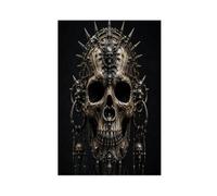 H3B8U2Y5 Crâne en métal à pointes Art Mural sur Toile, Souvenir Mori Entree