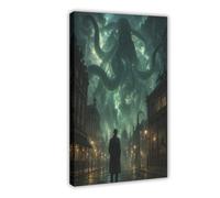 H3B8U2Y5 Cthulhu Art Mural sur Toile, Ancien monstre marin Mur Galerie