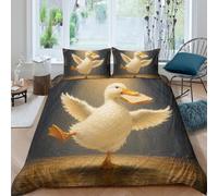 H3B8U2Y5 Dancing Toast Duck Housse de Couette 2 Pieces 3D Fermeture Eclair