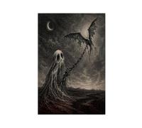 H3B8U2Y5 Faux de faucheuse de corbeau Art Mural sur Toile, Bureau