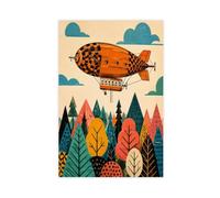 H3B8U2Y5 Forêt de dirigeables géométriques Art Mural sur Toile, Mur Galerie