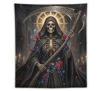 H3B8U2Y5 Grim Reaper Cathedrale Tapisserie Murale, Chat Portrait