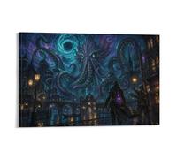 H3B8U2Y5 Horreur Lovecraftienne Affiche Toile Modern HD Art Mural Mythe De Cthulhu Tableaux Décoration Pour Salon, Chambre, Bureau, Cadeau 16x24inch(40x60cm)