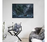 H3B8U2Y5 Horreur Lovecraftienne Impression Sur Toile Modern HD Mythe De Cthulhu Tableaux Art Mural Affiche Pour Chambre, Salon, Bureau, Cadeau 08x12inch(20x30cm)
