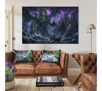 H3B8U2Y5 Horreur Lovecraftienne Tableau Sur Toile Modern HD Art Mural Mythe De Cthulhu Affiche Décoration D'intérieur Pour Salon, Maison, Cadeau 12x18inch(30x45cm)