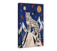 H3B8U2Y5 Montagne géométrique léopard des neiges Art Mural sur Toile