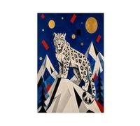 H3B8U2Y5 Montagne géométrique léopard des neiges Tableau sur Toile, Dortoir