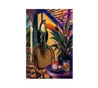 H3B8U2Y5 Patio Tropical Toucan Tableau sur Toile, Appartement Coin Lecture