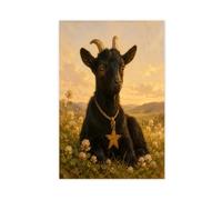 H3B8U2Y5 Portrait de prairie de chèvre noire Tableau sur Toile