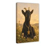 H3B8U2Y5 Portrait de prairie de chèvre noire Tableau sur Toile
