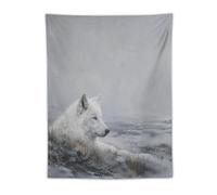 H3B8U2Y5 Rivage de neige du loup blanc Tapisserie Murale, Côtier Réalisme