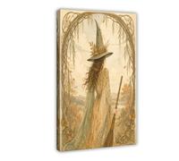 H3B8U2Y5 Saule Sorcière Art Nouveau Tableau sur Toile, Coin Lecture
