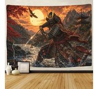 H3B8U2Y5 Shogun Samouraï Japonais Décoration Murale Art Tenture Murale Impression 3D Tapisserie Tapisseries Poster Rideau Salon Dortoir 70cmx100cm