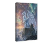 H3B8U2Y5 Temple Bleu du Dragon de Glace Tableau sur Toile, Coin Lecture