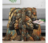 H3B8U2Y5 Visages africains géométriques Couverture, Flanelle, Voyage