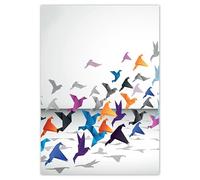 H5397M_PL1AB Poster mural Motif oiseaux origami en vol 70 x 100 cm
