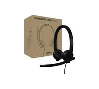Logitech Casque USB H570e – USB‑A, son stéréo, micros anti‑parasite, commandes intégrées, certifié Teams – Noir