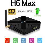 H6 MAX TV BOX - Anglais Plug 4G+32 Go Noir
