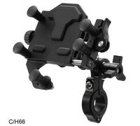 (H66 Black) Universal Motorcycle Durable Shock-Absorbing Phone New Alloy 2025 Phone Holder Stand