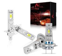 H7+H1 LED Ampoules, 30000LM 6500K Lumière Blanche Froide 500% de Luminosité, Ampoule de Phare H7+H1 LED Feux de Croisement/Feux de Route/Brouillard, 1:1 Mini Taille, Plug and Play, 4 Pièces