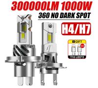 H7 H4 phares LED de voiture Canbus sans erreur LED phares antibrouillard automatique feux de croisement H4 12V 6500K sans fil 1:1 taille ampoule LED Plug And Play Plug And Play