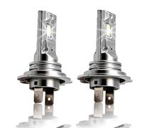 H7 Upgraded LED Headlight Bulbs 20W 6000K Cool White Halogen Replacement Bulbs for High Beam/Low Beam/Fog Light Mini 1:1 Design for Cars and Motorcycles Plug and Play IP68 Waterproof Pack of 2