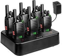 H777H Talkie Walkie,Talkie-Walkie Avec Écran,Talkie Walkies Rechargeable Avec Chargeur À 6 Emplacements,Walkie Talkie Professionnel Pour Sécurité,Restaurants (Noir,6 Pièces)