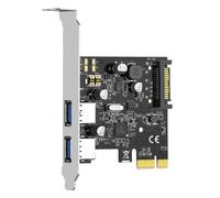 H7EC 2 Ports USB 3.0 PCI Express Carte USB 3 extension PCI-E Adaptateur PCIE USB 3.0 MOYEU pour PC PCI E Rallonge SATA 15Pin Puissance