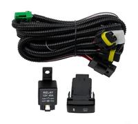 H8 H11 Faisceau de câblage pour feux de brouillard LED avec interrupteur à bouton-poussoir - Kit de relais robuste pour barres lumineuses de conduite de camion