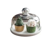 H8Q4D7N5G9 Support à desserts Plateaux de fruits avec couvercles, supports à gâteaux, dômes en verre et articles for desserts pâtisseries(Blanc,Petit)