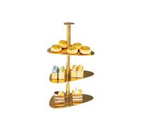 H8Q4D7N5G9 Support à desserts Présentoirs à gâteaux plusieurs niveaux feuilles triangulaires, présentoirs de buffet et supports desserts créatifs(Gold,Petit)
