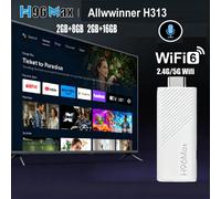 H96 MAX Android TV Stick Allwinner H313 avec Wifi 2.4G 5G Wifi6 double marque 8GB 16GB 4K 3D HDR Goole télécommande vocale DC 5V 2A 2GB 16GB