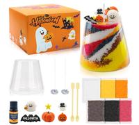 HA BIN Kit DIY Bougie Sable - Coffret Bougies Artisanales avec Cire de Soja, Mèches, Parfum & Verre Résistant - Idée Cadeau Halloween, Anniversaire, Décoration Maison (Orange)