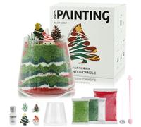 HA BIN Kit DIY Bougie Sable - Coffret Bougies Artisanales avec Cire de Soja, Mèches, Parfum & Verre Résistant - Idée Cadeau Noël, Anniversaire, Décoration Maison