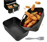 HA BIN Lot de 2 moules en silicone pour friteuse à air Dual Zone 9L (2×4,5L) - Réutilisable, compatible lave-vaisselle, accessoire friteuse à air pour panier double, adapté pour Russell Hobbs 27681-56